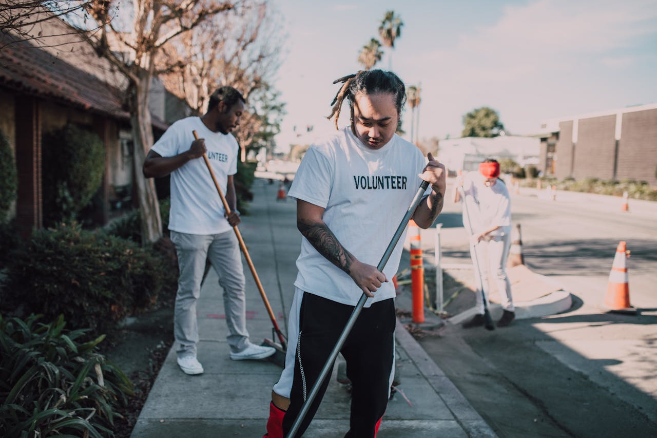 Volunteers Cleaning the Street